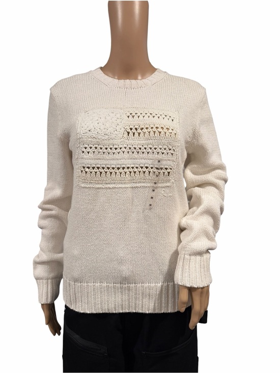Polo Ralph Lauren Sweaters - Polo Ralph Lauren white crochet American flag sweater size M